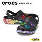 クロックス crocs【キッズ サンダル】Classic Disney Rainbow Clog K/クラシック ディズニー レインボー クロッグ K /ブラック×マルチ｜##