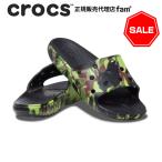 クロックス crocs【メンズ レディース サンダル】Classic Crocs Spray Camo Slide/クラシック クロックス スプレイ カモ スライド/ブラック|##