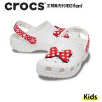 ショッピングクロックス キッズ クロックス crocs【キッズ サンダル】Disney Minnie Mouse Classic Clog T/ディズニー 「ミニー マウス」 クラシック クロッグ トドラー/ホワイト×レッド｜☆