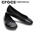 クロックス crocs【レディース サンダル】Brooklyn High Shine Flat /ブルックリン ハイ シャイン フラット/ブラック｜●