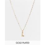 トップショップ レディース ネックレス Topshop 14k gold plated L initial pandant necklace