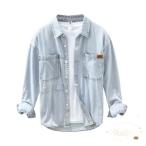 カジュアルシャツ メンズ ダンガリーシャツ デニムシャツ きれいめ シャツ トップス 長袖 秋 ファッション