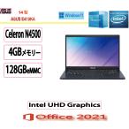 ASUS(エイスース) ノートパソコン ASUS E410KA E410KA-EK207WS/Celeron/4GB/eMMC:128GB/Intel UHD Graphics/14型/Win 11 /MS Office 2021/新品