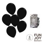 FUNJOY Balloon 25cm丸型ブラック6枚入  ゴム風船 yp