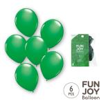 FUNJOY Balloon 25cm丸型グリーン6枚入  ゴム風船 yp