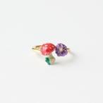 ナタリー・レテ ２モチーフ・リング マッシュルーム SIZE:11~13　キノコと芍薬の指輪 11~13号