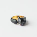 ナタリー・レテ リング ブラック・キャット SIZE_11~13 黒猫・ミッツィのフェイス指輪 11~13号