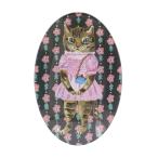 ショッピング皿 ナタリー・レテ グラス・オーバル・プレート マヤ　プリンセス・キャット猫の硝子楕円皿