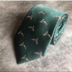 刺繍ネクタイ野うさぎ柄プレゼント父...