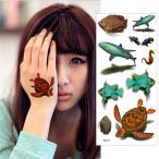 ショッピングタトゥー タトゥーシール 3D 立体感 鮫 海の動物たち 3d31 レギュラー