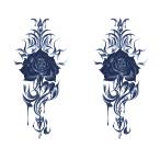 ジャグアタトゥー タトゥーシール 2週間で消えるタトゥー ヘナタトゥー 本物志向 トライバル 薔薇 2枚セット