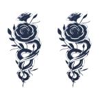 ジャグアタトゥー タトゥーシール 2週間で消えるタトゥー ヘナタトゥー 本物志向 薔薇 2枚セット