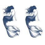 ジャグアタトゥー タトゥーシール 2週間で消えるタトゥー ヘナタトゥー 本物志向 マーメード 月 美人魚 2枚セット