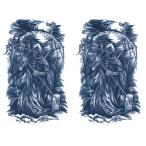 ジャグアタトゥー タトゥーシール 2週間で消えるタトゥー ヘナタトゥー 本物志向 死神 髑髏 2枚セット