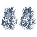 ジャグアタトゥー タトゥーシール 2週間で消えるタトゥー ヘナタトゥー 本物志向 鯉 2枚セット