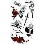 タトゥーシール 薔薇 蝶 蛇 レギュラーサイズ hm1420