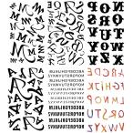 タトゥーシール 英文字 アルファベット  通常サイズ・6種6枚 hm6035