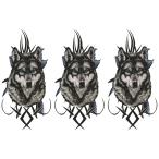 ショッピングタトゥー タトゥーシール 3枚セット 狼 ymp020 レギュラーサイズ