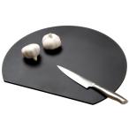 ショッピングまな板 アイメディア(Aimedia) まな板 丸いまな板 食洗機対応 35×29cm ブラック 耐熱エラストマー D型 かまぼこ型 抗菌 カッティングボード