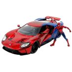 スパイダーマン フィギュア付き メタルダイキャスト ミニカー フォードGT 1/24スケール 2017 Ford GT With Spider-Man Figure Diecast Car Jada