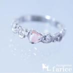 ハートカットピンクチェリークォーツヨーロピアン調カールアラベスク透かしフレ...