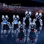 シルバーアクセサリー スタッド ピアス メンズ シルバー925 クモ スパイダー 天然石 「ブルームーンストーンorブラックスターorガーネット」