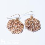 Yahoo! Yahoo!ショッピング(ヤフー ショッピング)ホワイトカットビーズ装飾イエローゴールドコーティング ペンタゴンカットフレーム 雪の結晶デザインレディースアメリカンフックピアス