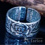 Yahoo! Yahoo!ショッピング(ヤフー ショッピング)般若心経 蓮の花デザイン 幅広 極太 フリーサイズ メンズ リング 18号 〜 25号 サイズ調整可能