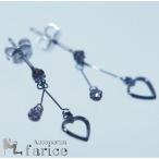 Yahoo! Yahoo!ショッピング(ヤフー ショッピング)パステルピンクキュービックジルコニア ２スティックオープンブラックハート ジュエリー系スタッドピアス