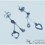 Yahoo! Yahoo!ショッピング(ヤフー ショッピング)ホワイトキュービックジルコニア ２スティックオープンブラックハート ジュエリー系スタッドピアス