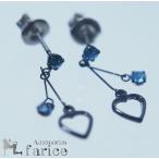 Yahoo! Yahoo!ショッピング(ヤフー ショッピング)スカイブルーキュービックジルコニア ２スティックオープンブラックハート ジュエリー系スタッドピアス