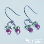 Yahoo! Yahoo!ショッピング(ヤフー ショッピング)２つのリンゴデザイン アップルグリーン＆チェリーピンクカットビーズ付き ジュエリー系フックピアス