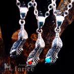 イーグルフェザー天然石マウンテンウェーブインディアンジュエリーシルバー92...