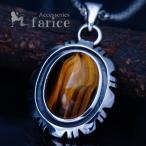 天然石タイガーアイ縁取りネイティブアメリカン飾り彫り・フラワー型インディア...