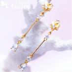 イエローゴールドプルメリア(花)とティアドロップカットホワイトキュービックジルコニアストーンのゴージ ...