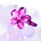 Yahoo! Yahoo!ショッピング(ヤフー ショッピング)一輪ヴィヴィッドメタルピンクプルメリア（花）のキュービックジルコニアストーン付きハワイアンジュエリーリング