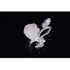 ミルキーホワイトローズ&amp;ホワイトキュービックジルコニアストーンチャームシルバーペンダント (レディ−ス)