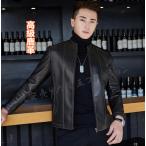 上品本革高級鹿革ライダースジャケッ...