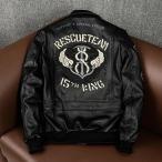 ライダースジャケット レザージャケット 牛革 バイクジャケット 刺繍　vintage　本革 革ジャン メンズフライトジャケット Ｓ〜5ＸＬ　黒