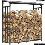 薪ラック 屋根付き ログラック 薪置き棚 屋外 大型 スチール製 耐荷重300kg 奥行60*幅157*高さ176cm 収納 整理 保管 乾燥 ログホルダー 頑丈 高い安定性 薪小屋