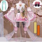送料無料◆陰陽師 初音ミク 桜スキン コスプレ衣装 ウィッグ 靴 cosplay ハロウィン 演出服 変装