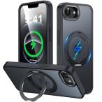 iPhone 16e 用 ケース Magsafe対応 ワイヤレス充電 360°回転スタンド 縦横両対応 Gunwon スマホケース いPhone 1