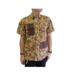 アンダートゥーフラッグス UNDER TWO FLAGS ボタンシャツ カーキ 半袖シャツ カモ柄 迷彩 ミリタリー ミニタリーシャツ
