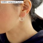 ハリオ ピアス スモールサークル Water Drops 雫 輪 ガラス製 HARIO Lampwork Factory 手作り 日本製 小ぶり