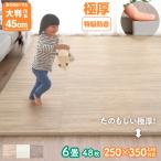 ジョイントマット ジョイント マット 木目 木目調 大判 厚手 フロアマット プレイマット フローリング 防音 床暖房 フリーカット 6畳 18mm厚 ts
