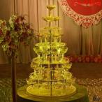 シャンパンタワーディスプレイ、パーティー用の5層ハート型のアクリルゴブレットワインタワー、ロマンチックな赤ワインスタンド60カップ入り、結婚披露宴の誕生