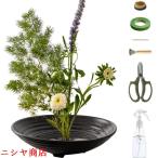 花器セット 華道 生け花用 水盤 花瓶 陶器 挿花 フラワーベース フラワーアレンジメント 和室 卓上 三足プレート ツール付 小原流