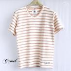 訳あり ジャガードVネックTシャツカットソー半袖ボーダー