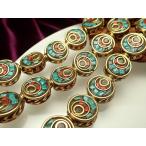 ビーズ石 アジアンテイストデザイン 人工 長さ約13mm 太さ約12mm 10個セット