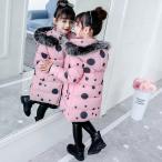 水玉ドット韓国子供服子供服コートキッズロングショット2020中綿ジャケットコート女の子用女の子冬服秋冬中綿コートダウンジャケット